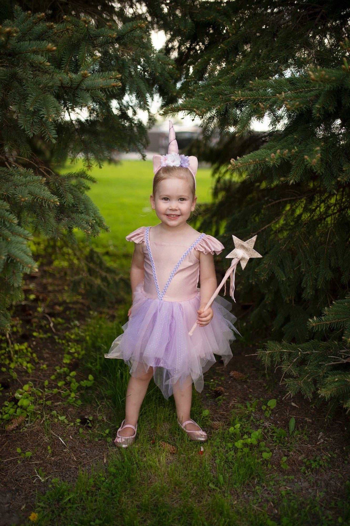 Einhorn-Kleid & Haarreif 5-6 Jahre