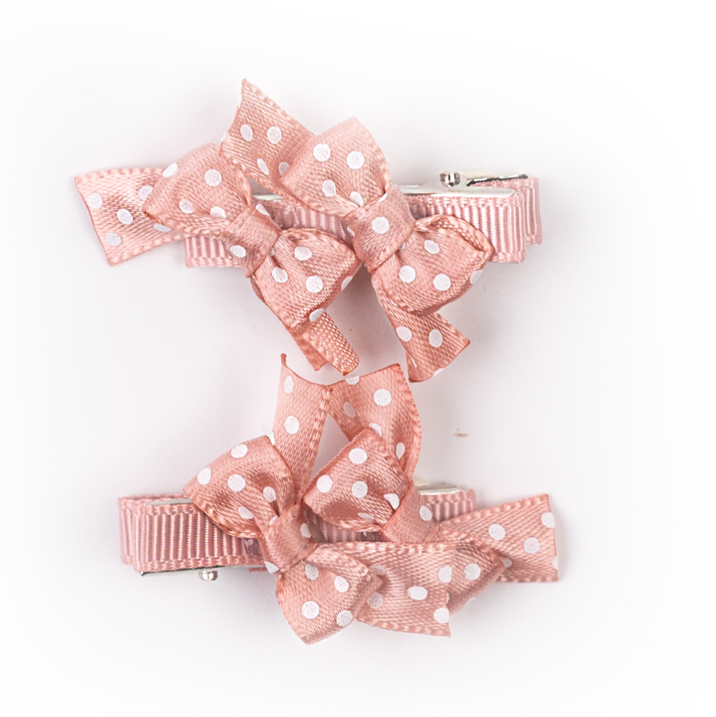 Haarclips pink getupft