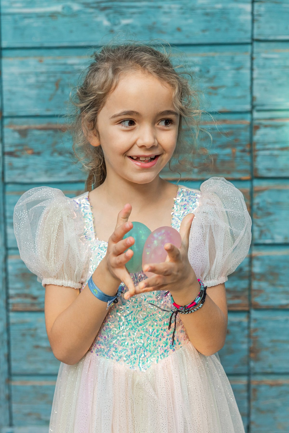 Regenbogen Glitzer Kleid 98-104