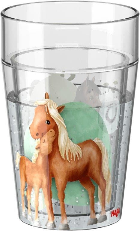 Glitzerbecher Pferde