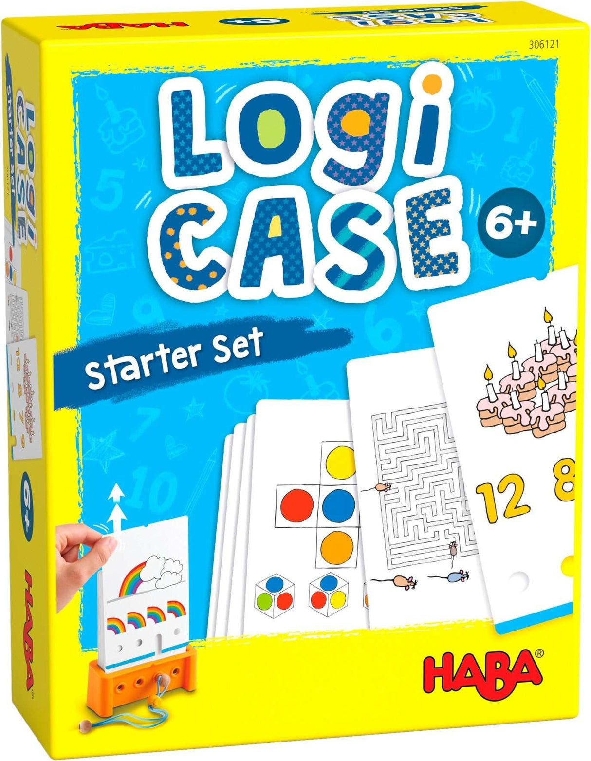 LogiCase Starter Set 6+ von HABA mit 40 Rätselkarten und Holzstift für Kinder ab 6 Jahren