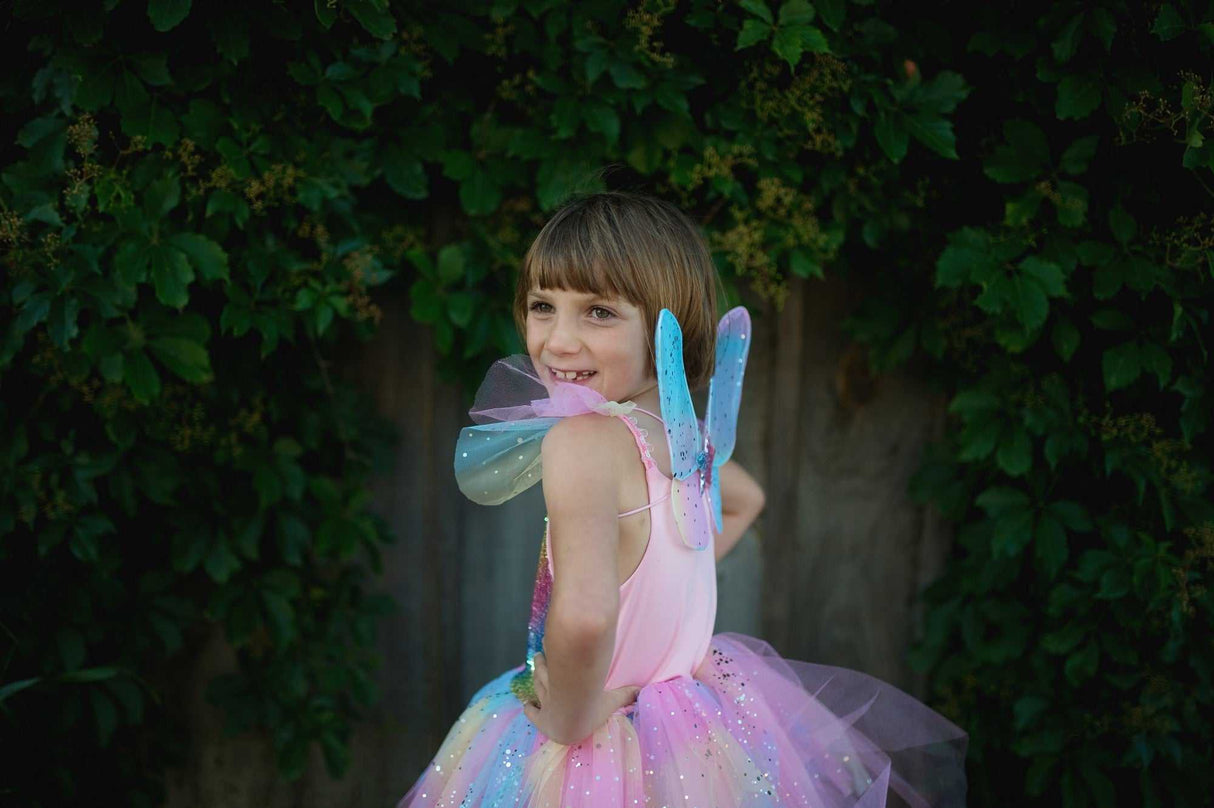 Kleid Regenbogenfee 5-6 Jahre