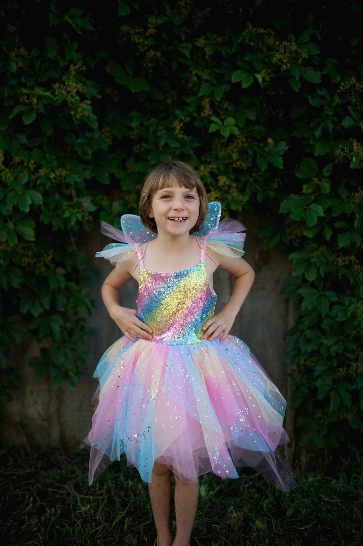 Kleid Regenbogenfee 5-6 Jahre