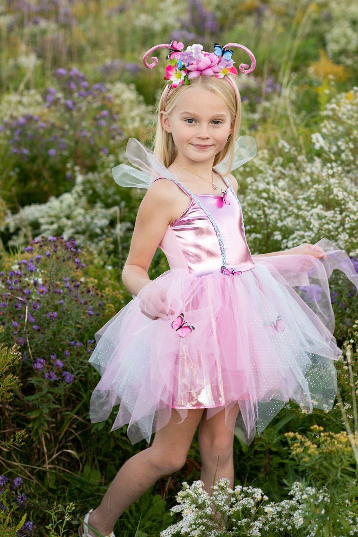 Schmetterlings-Kleid & Haarreif 5-6 Jahre