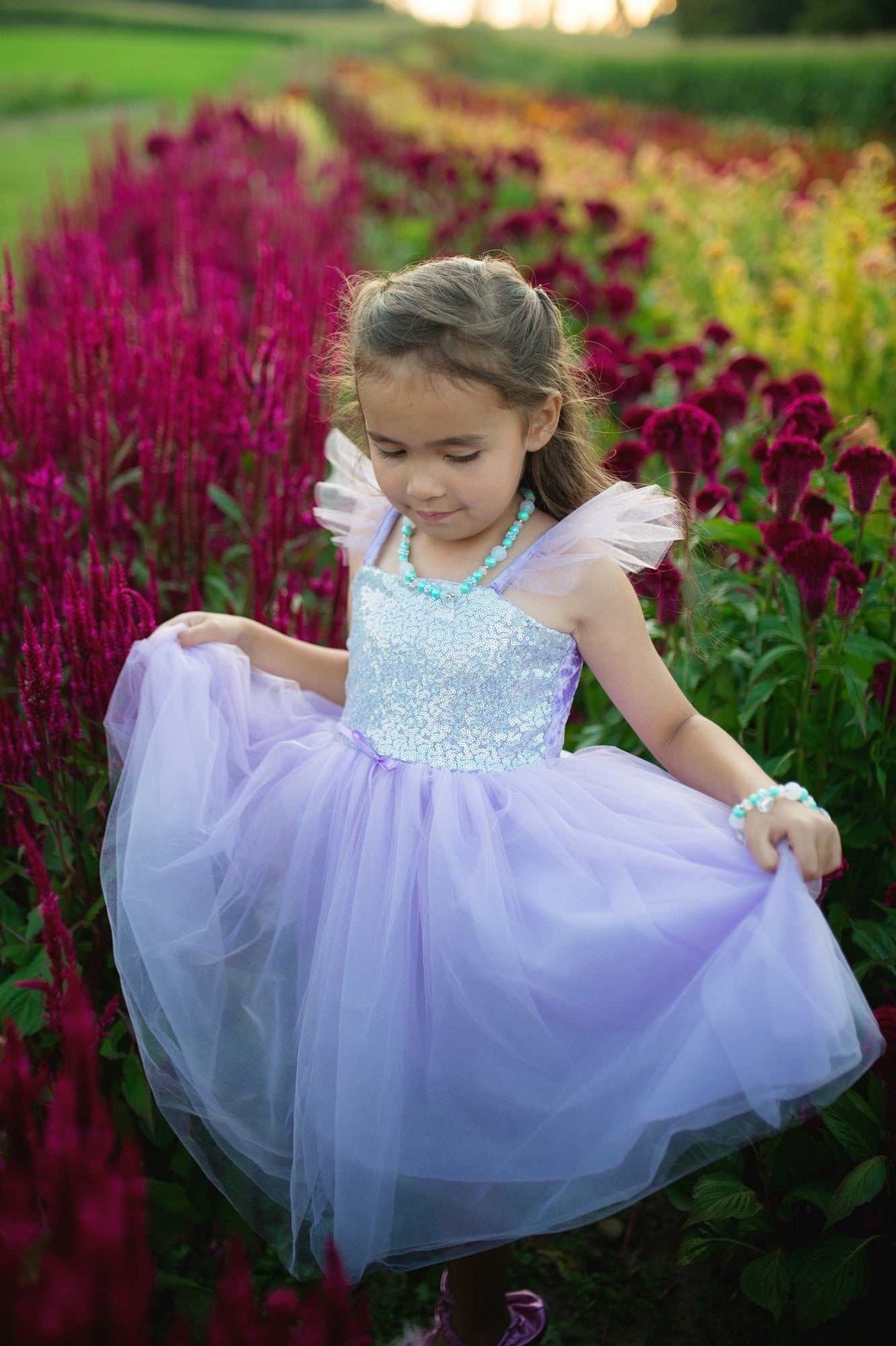 Lila Paillettenkleid Prinzessin 3-4 Jahre