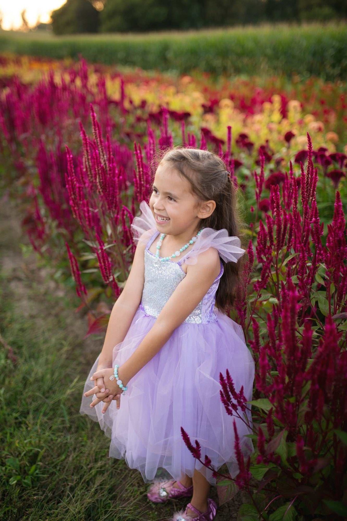 Lila Paillettenkleid Prinzessin 3-4 Jahre