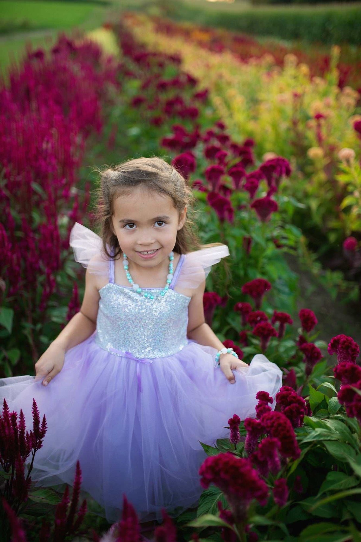 Lila Paillettenkleid Prinzessin 3-4 Jahre