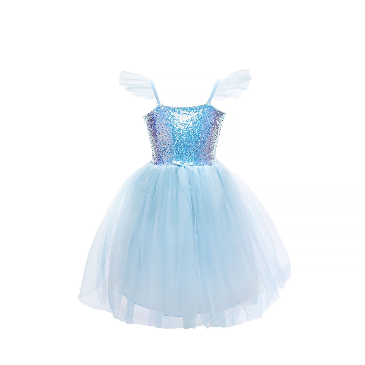 Blaues Paillettenkleid Prinzessin 5-6 Jahre