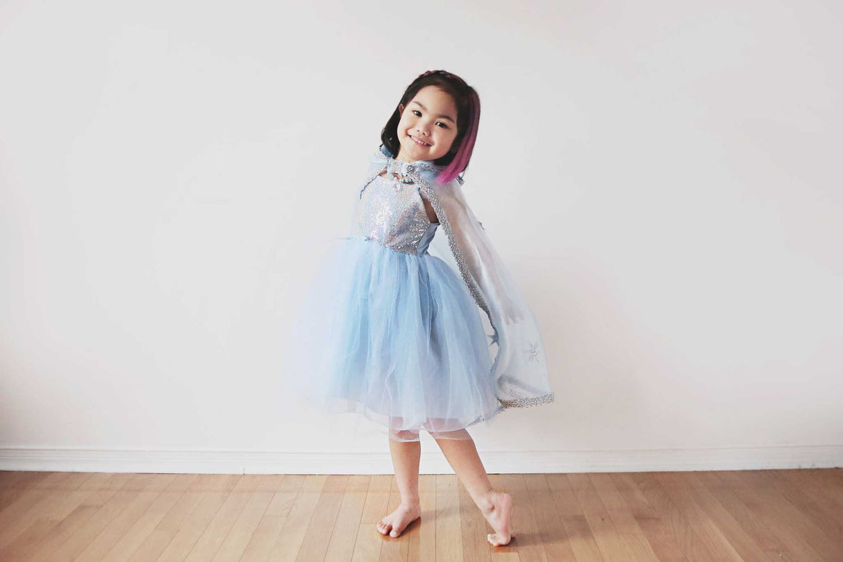 Blaues Paillettenkleid Prinzessin 3-4 Jahre