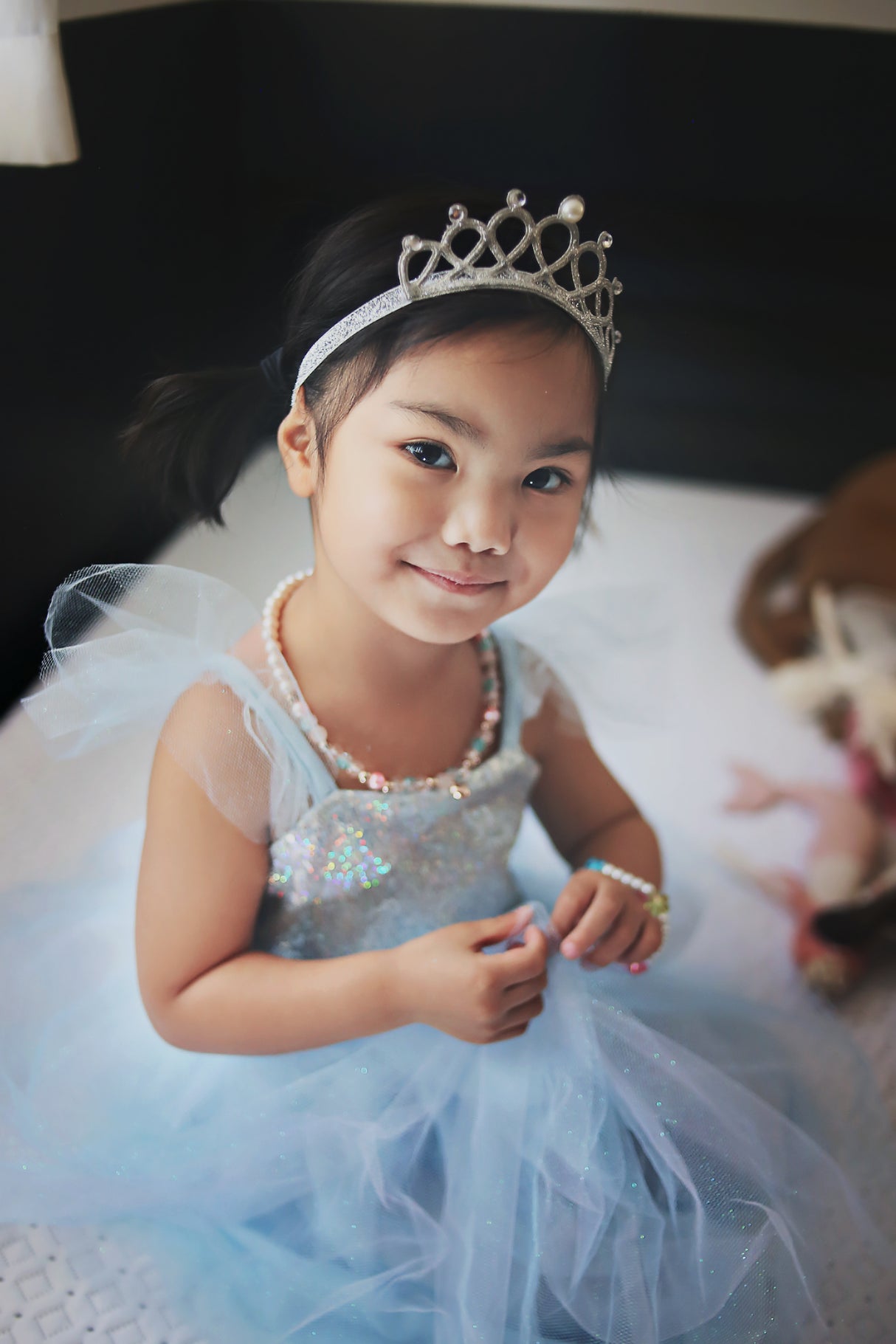 Blaues Paillettenkleid Prinzessin 5-6 Jahre