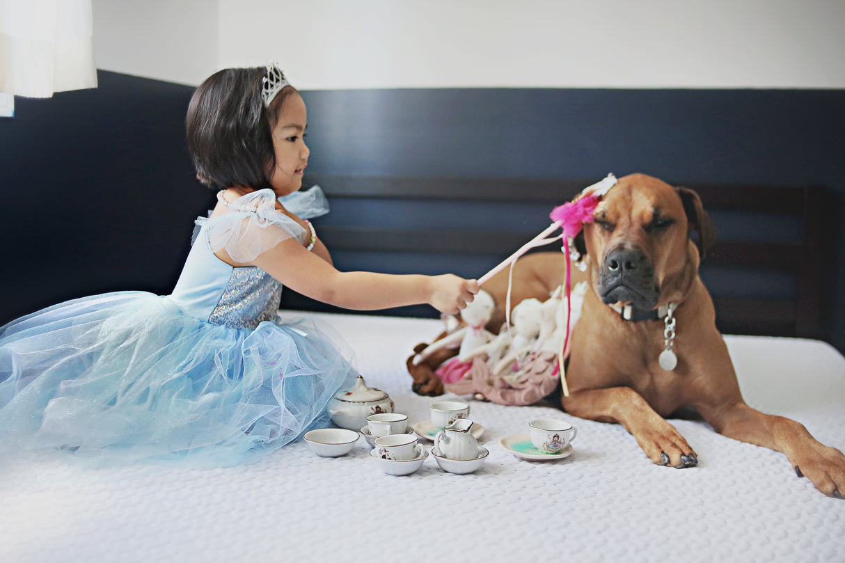 Blaues Paillettenkleid Prinzessin 5-6 Jahre