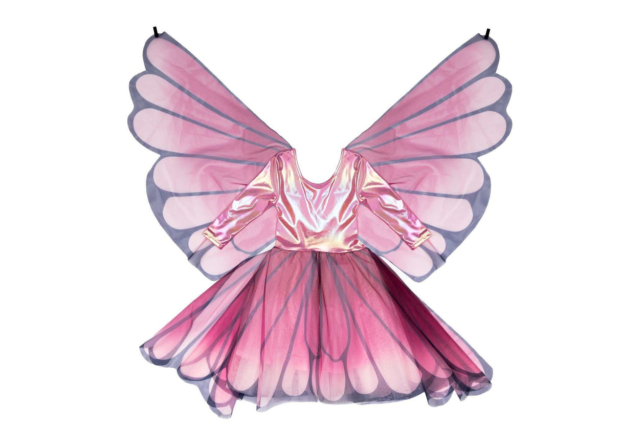 Schmetterlingskleid & Flügel & Haarreif 3-4 Jahre