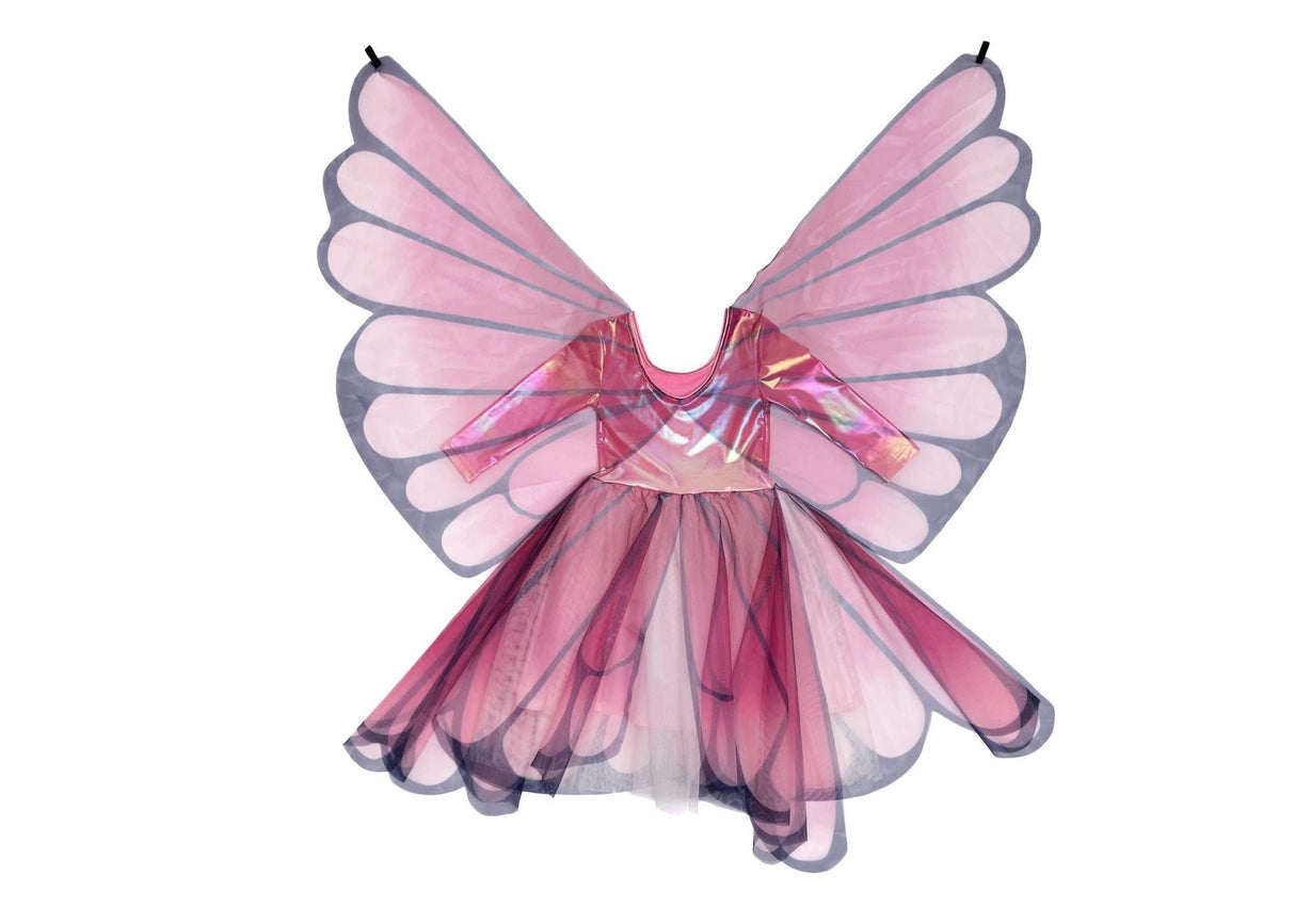 Schmetterlingskleid & Flügel & Haarreif 3-4 Jahre