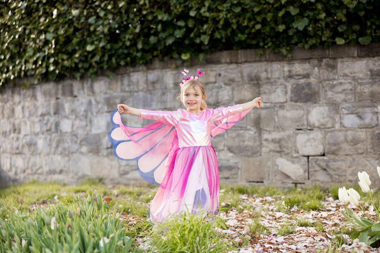 Schmetterlingskleid & Flügel & Haarreif 3-4 Jahre