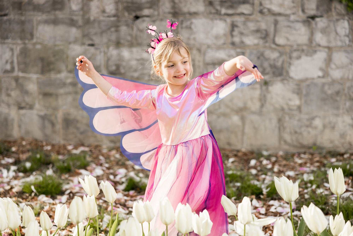 Schmetterlingskleid & Flügel & Haarreif 3-4 Jahre