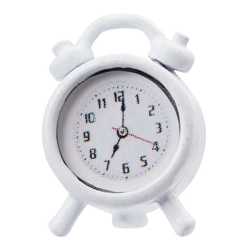 Skandinavischer Wichtel Wecker Miniatur Wecker mit kleinem Wichtel in Weihnachtsverschönerter Miniaturwelt