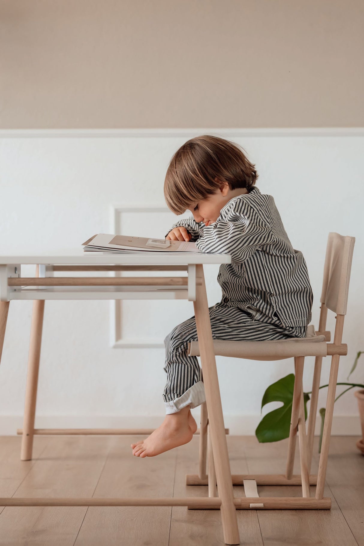 Camp Junior Schreibtisch, höhenverstellbar, weiß/Eiche