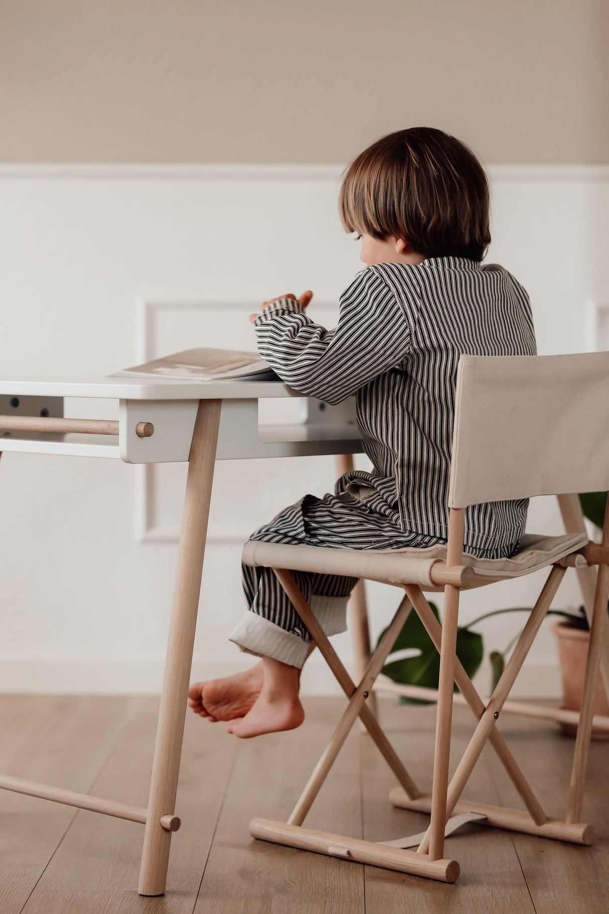 Camp Junior Schreibtisch, höhenverstellbar, weiß/Eiche