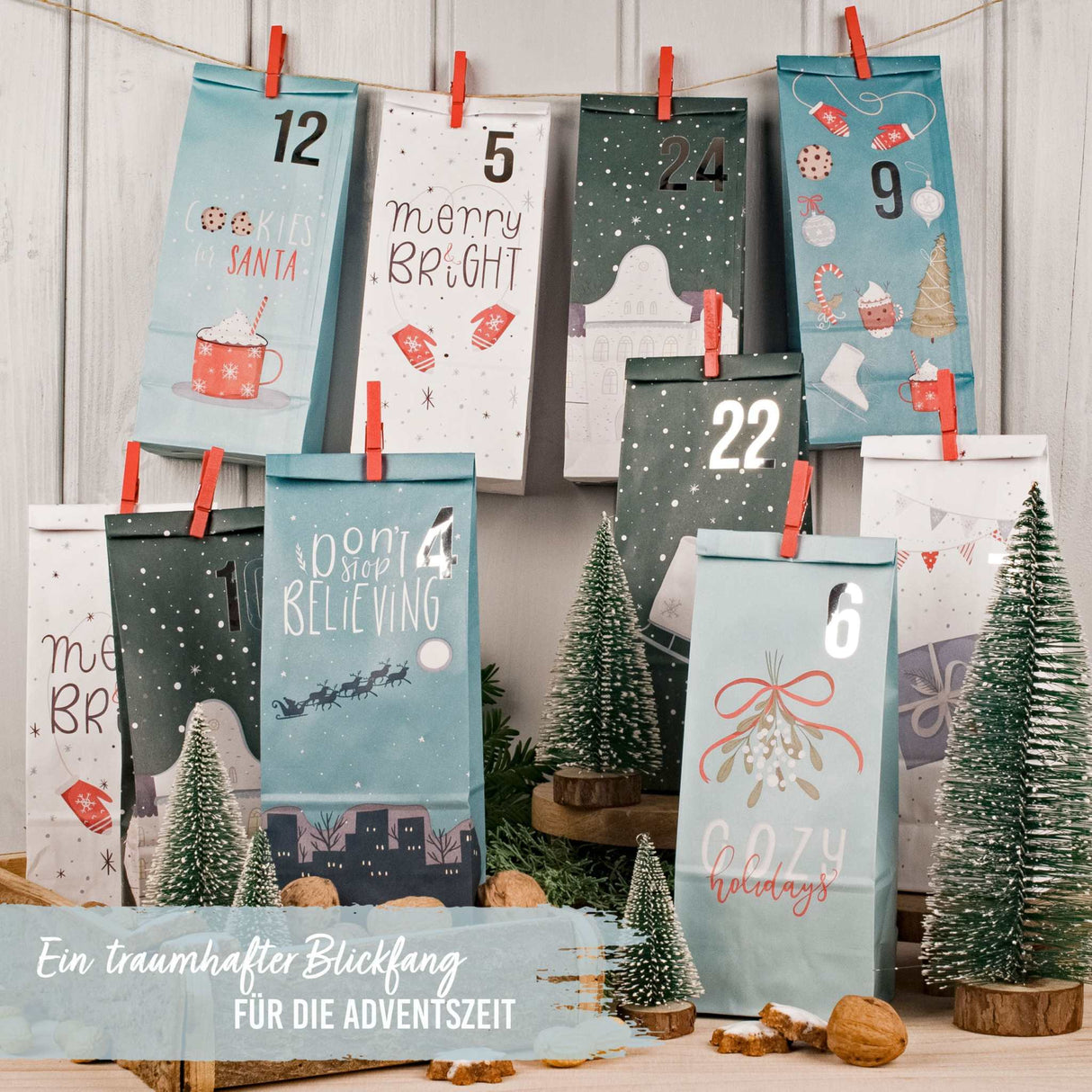 DIY- Adventtüten/ Christmas Blau