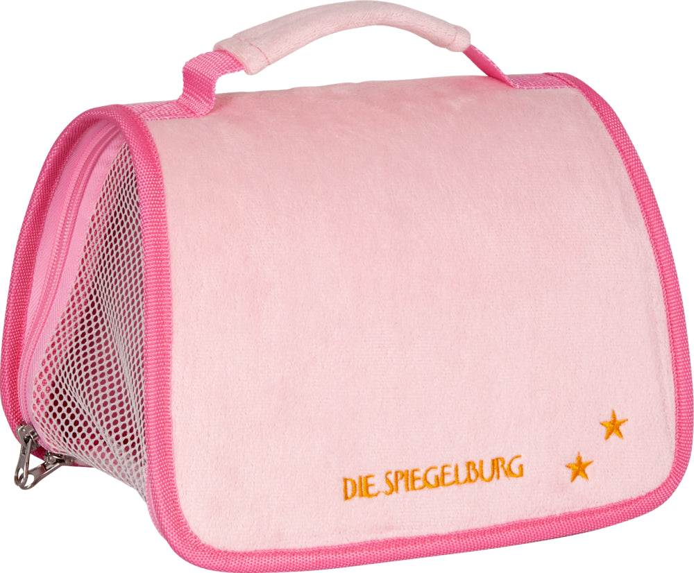 Rosa Reisetasche für Plüschtiere mit Reißverschluss und Kuscheldecke, abwaschbar, Coppenrath Modell 18300