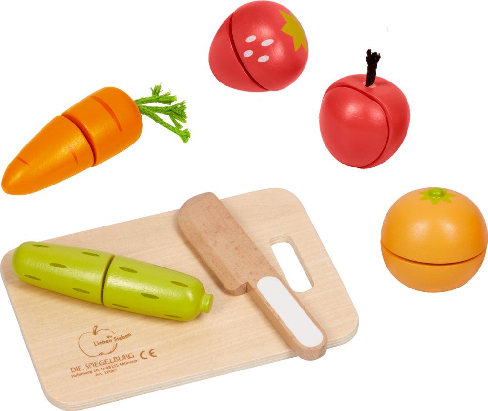 Holz-Schneide-Set Obst & Gemüse