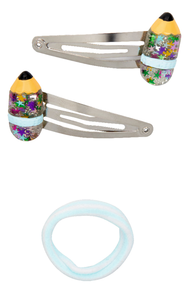 Haarclips & Haargummi Set Stift