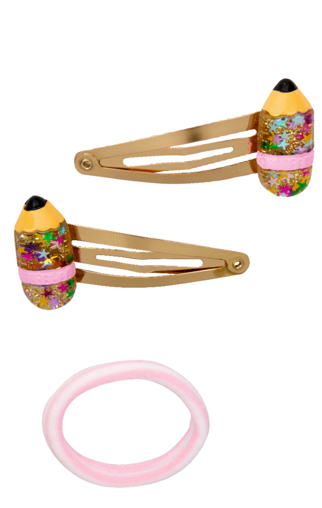 Haarclips & Haargummi Set Stift