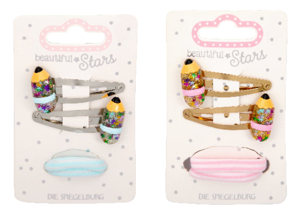 Haarclips & Haargummi Set Stift