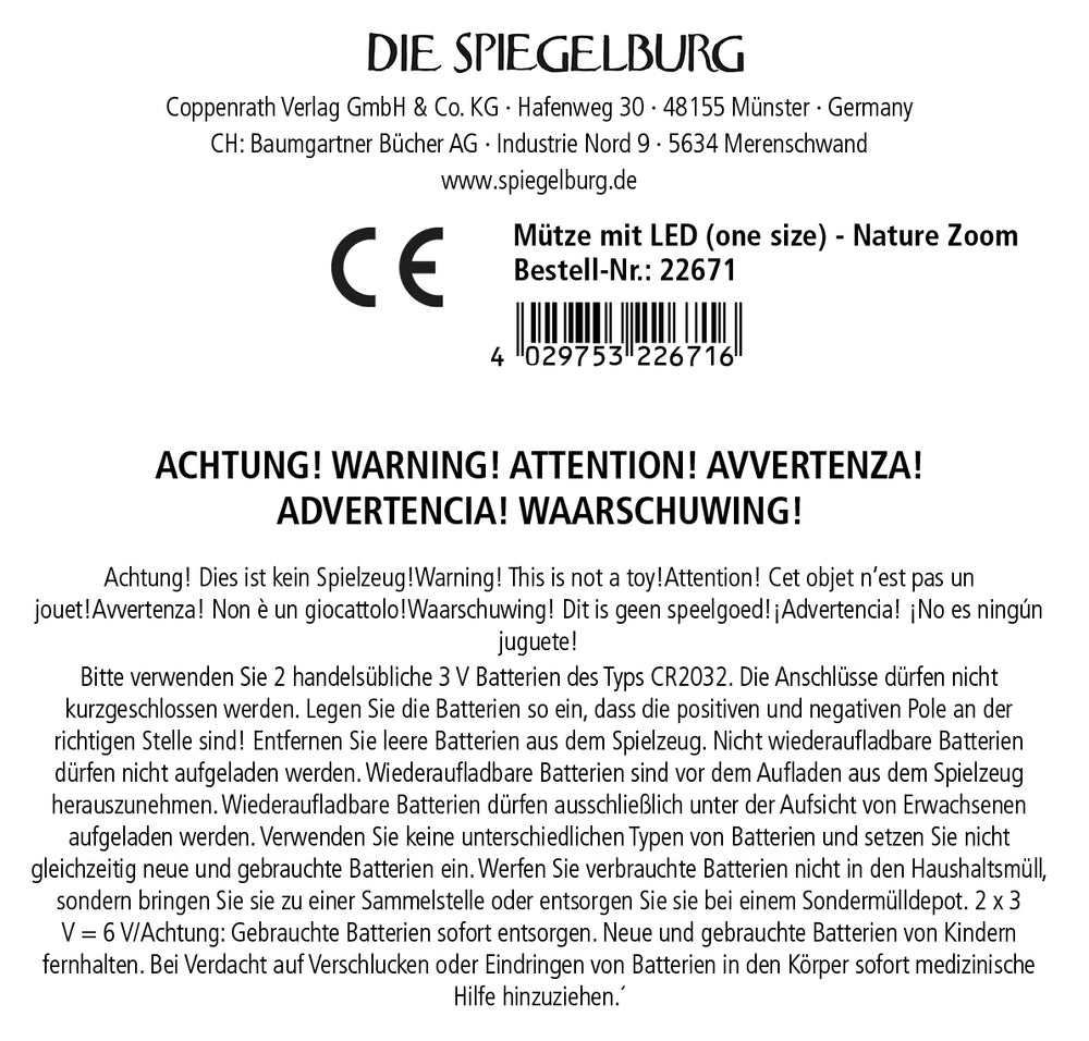 Mütze mit LED - Nature Zoom