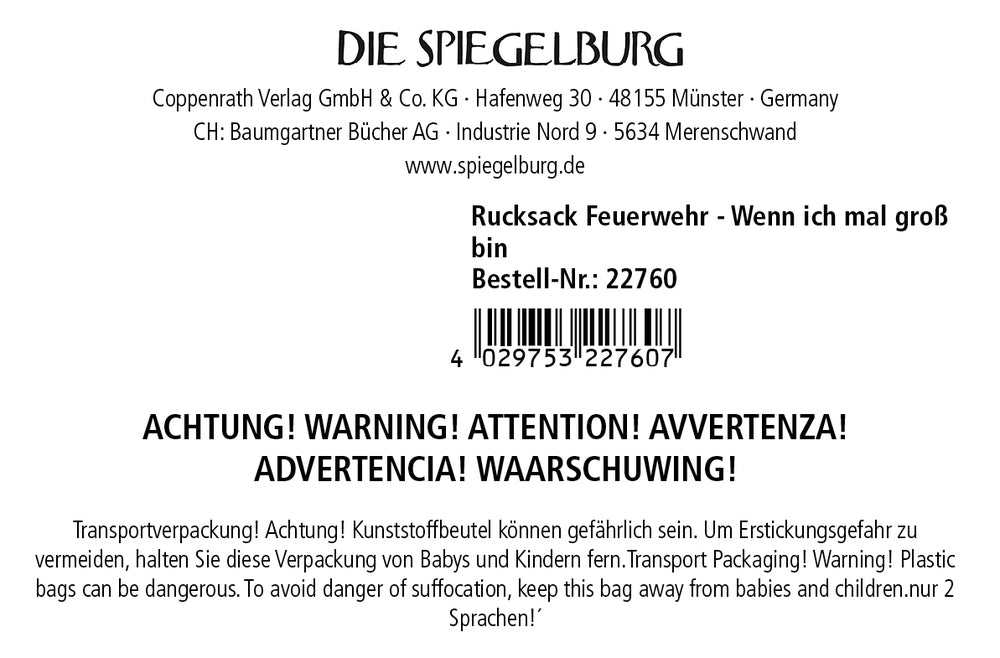 Rucksack Feuerwehr
