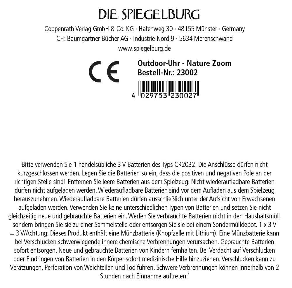 Outdoor-Uhr - Nature Zoom