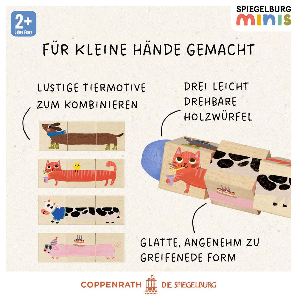 Holz-Dreh-Puzzle mit 4 Tieren