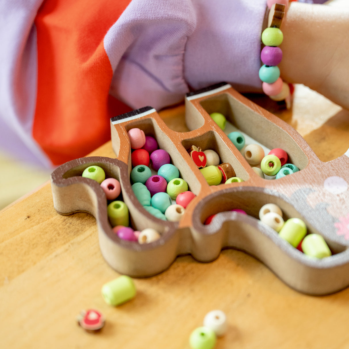 Holzperlenset in ponyförmiger Schale - Mein kl. Ponyhof