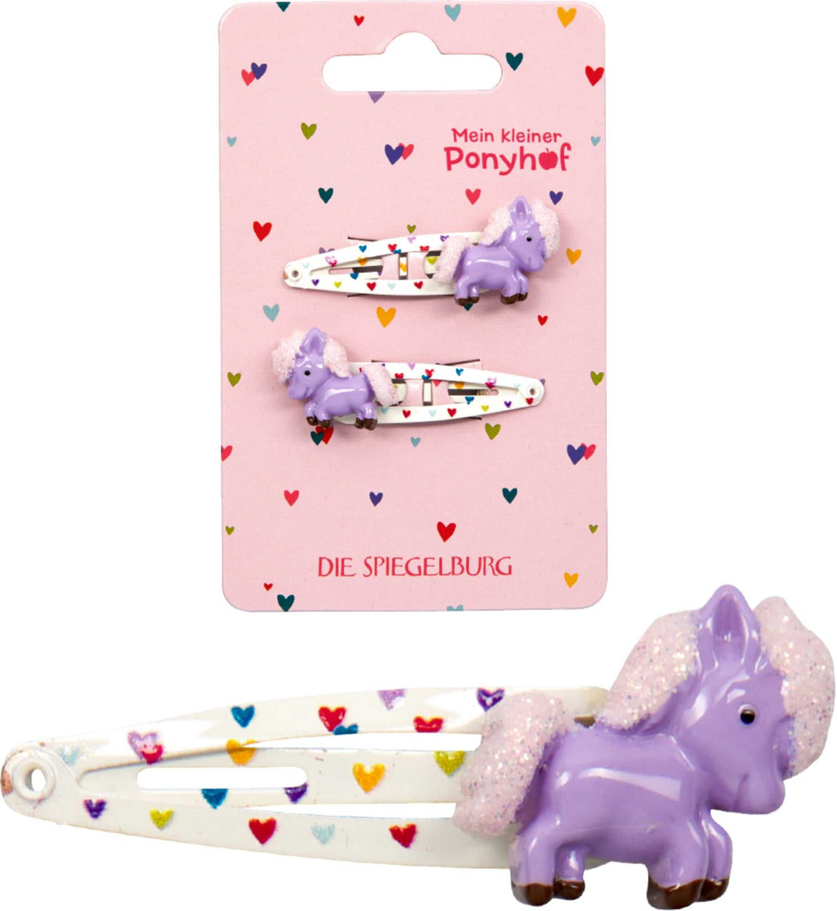 Haarclips mit Herzchen - Mein kl. Ponyhof
