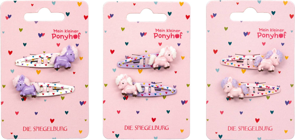 Haarclips mit Herzchen - Mein kl. Ponyhof