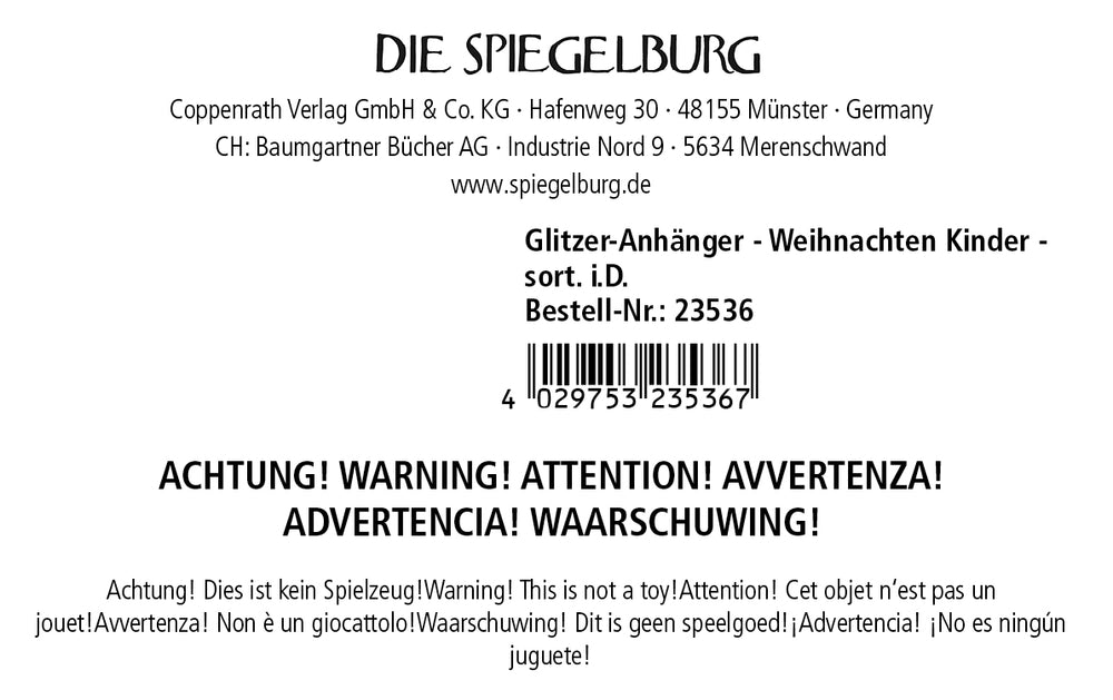 Glitzer-Anhänger - Fröhliche Weihnachten (1Stück)