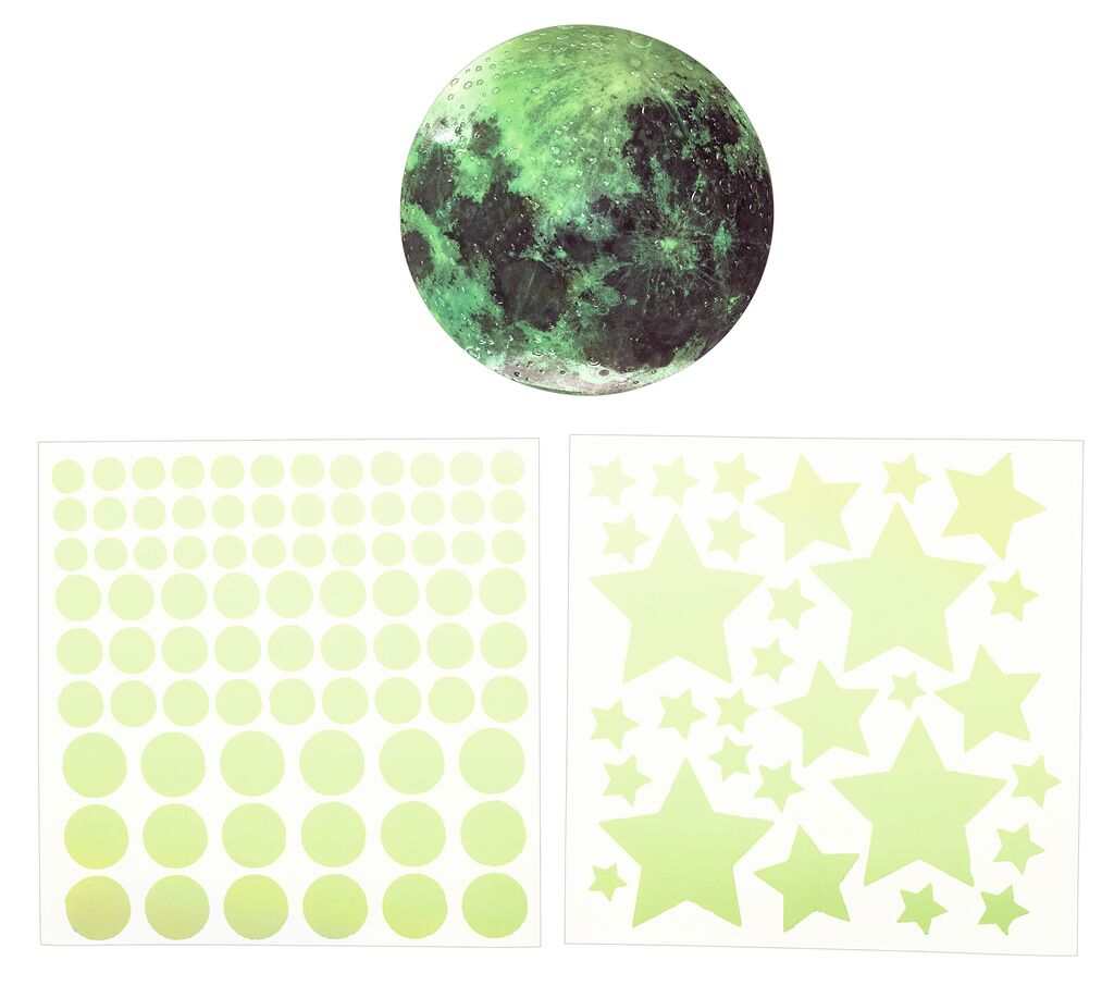 Nachtl. Wandsticker Mond und Sterne
