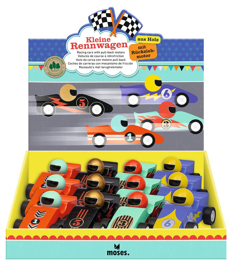 Rennwagen mit Rückziehmotor