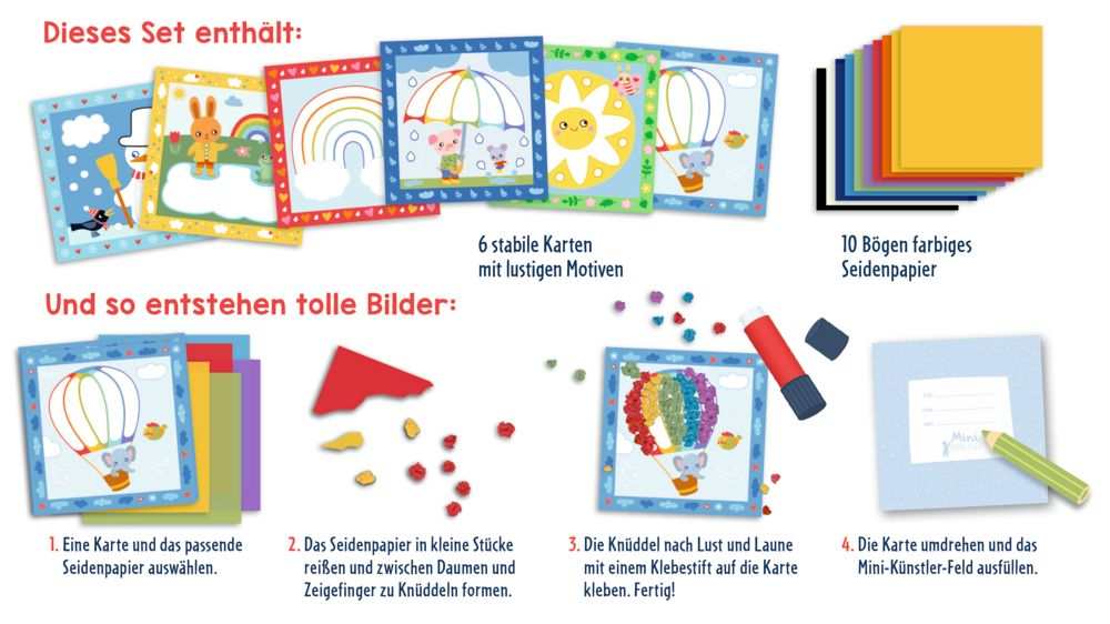 Mein 1. Bastelset: Knüddelbilder Regenbogen