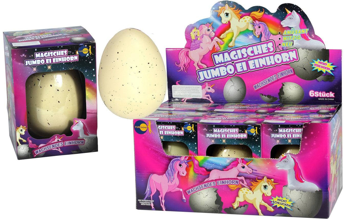 Magisches Jumbo Ei mit wachsendem Einhorn aus der Schale