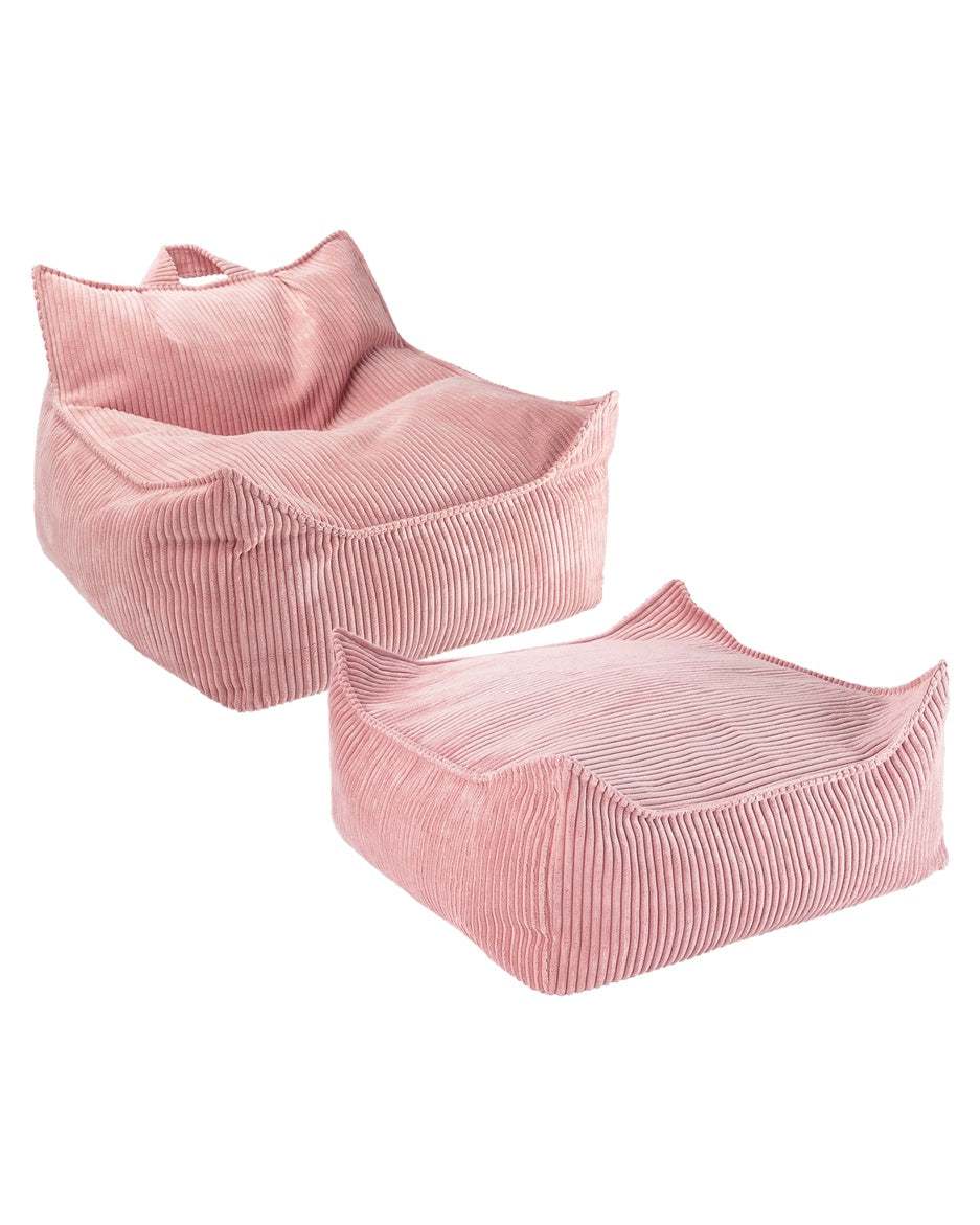 Sitzsack & Ottomane Set/ Pink Mousse