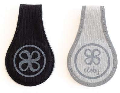 Schwarze und graue Swaddleclips Reflektierend mit Magnet und reflektierendem Streifen für Kinderwagen und Autositz