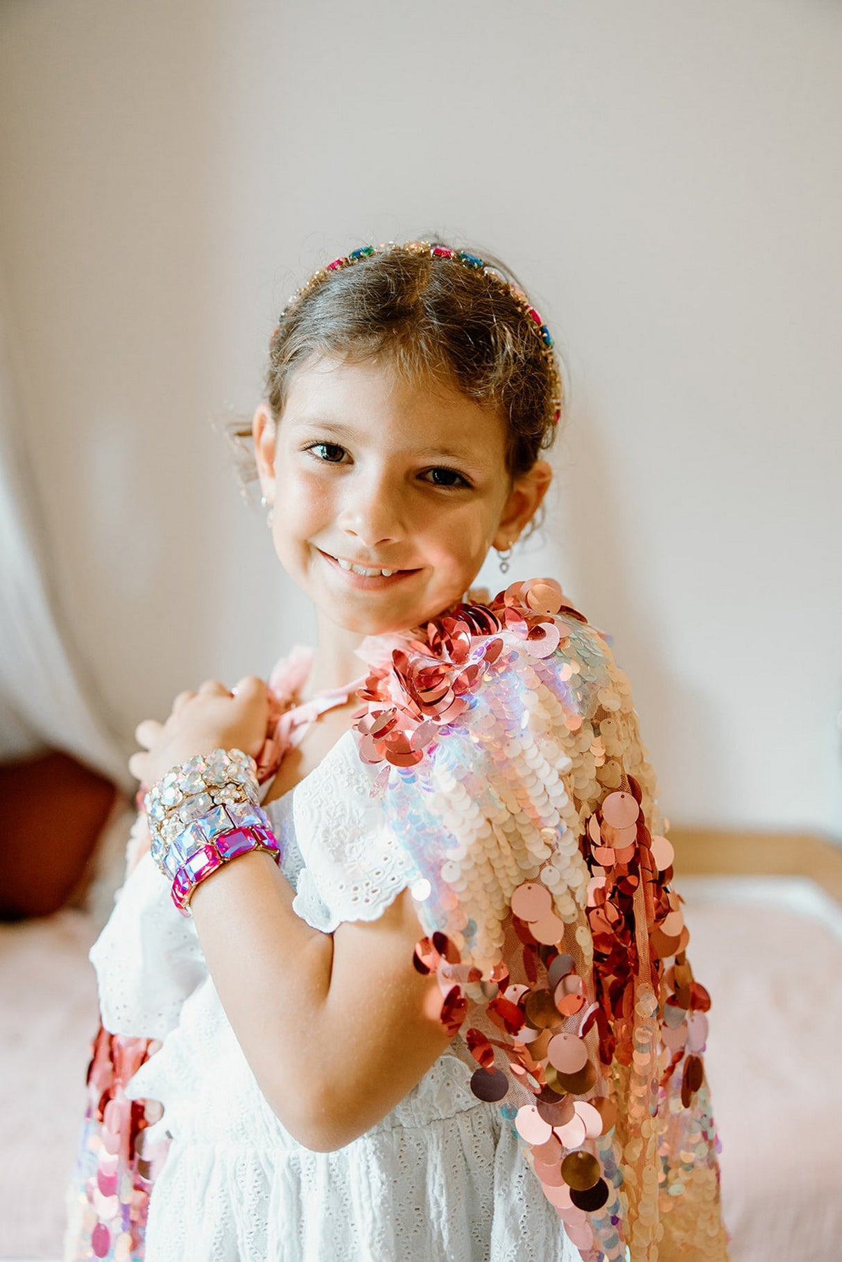 Pailetten Umhang 4-6 Jahre