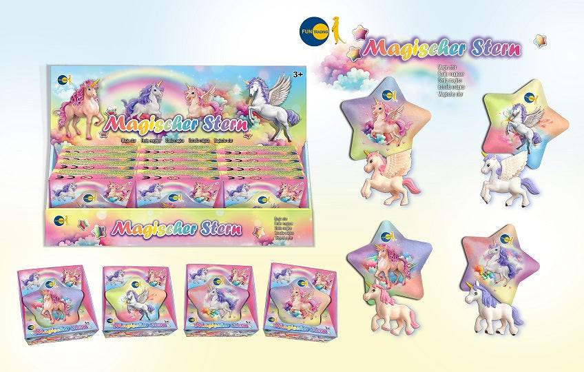 Magischer Stern von Fun Trading mit verstecktem Einhorn, löst sich im Wasser auf