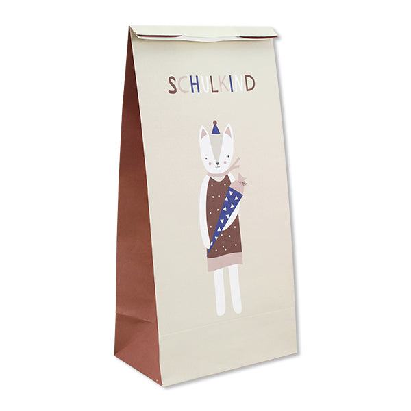 Papiergeschenktüte Hund/Katze - Schulkind
