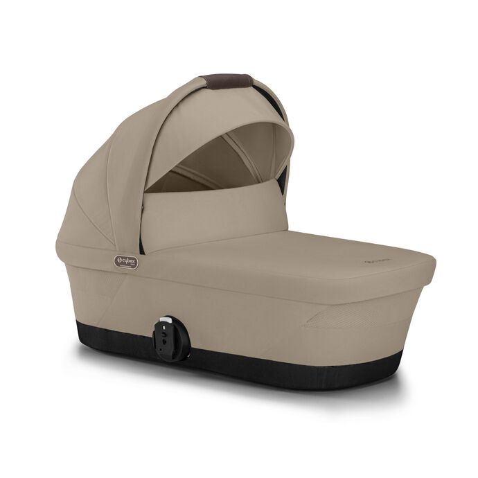 Wanne für e-Gazelle Babywanne in Almond Beige mit UPF50+ Sonnenverdeck, kompatibel mit Gazelle S Kinderwagen