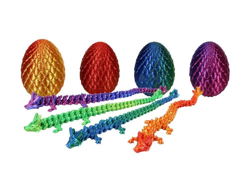 Dragon Eggs 3D buntes Ei mit beweglichem Drachen als Spielzeug und Sammlerstück