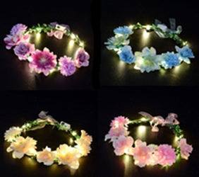 Blüten- Haarkranz mit Licht (1Stück)