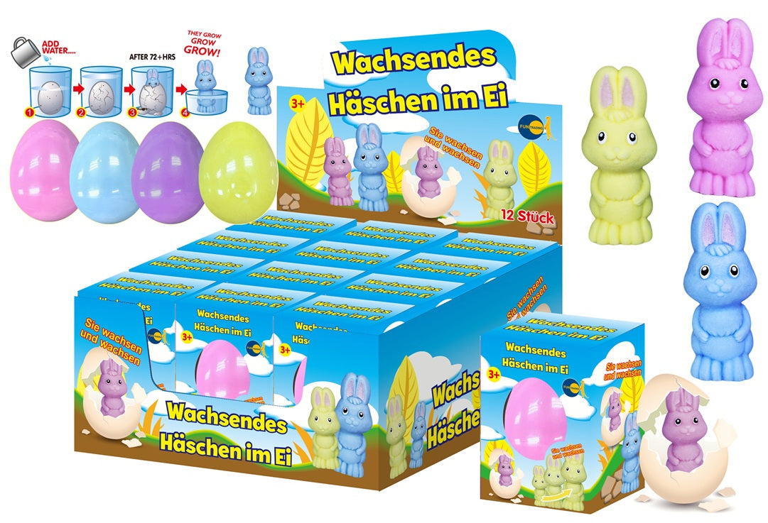 Wachsendes Häschen im Ei (1 Stück)