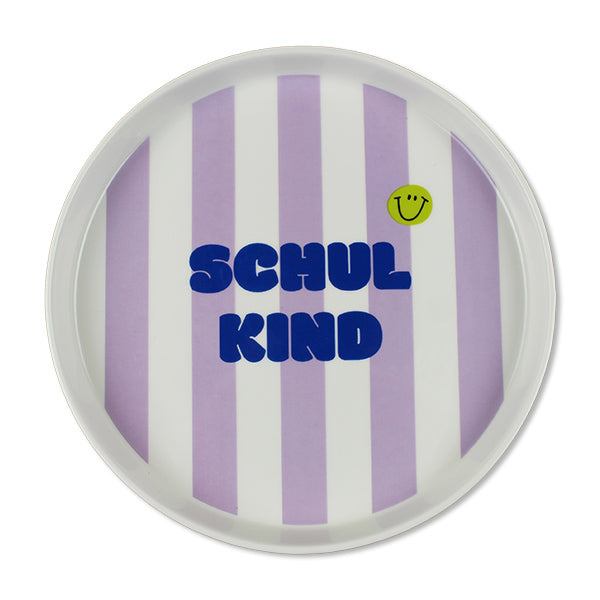 Porzellanset Schulkind Streifen flieder/pink